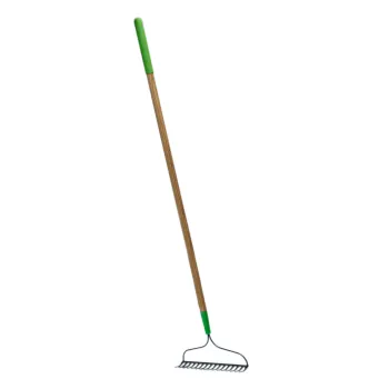 High-Quality Garden Hand Tools: Steel Rake with Long Wooden Handle for Factory Sales