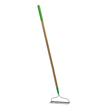 High-Quality Garden Hand Tools: Steel Rake with Long Wooden Handle for Factory Sales