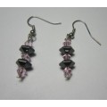 Hematite Earring with silver color finding