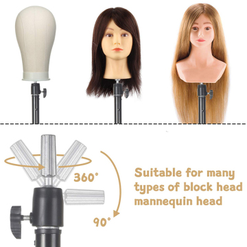 Wig Tripod Stand Cork Head Heavy Duty Mannequin Head Adjustable Wig Making Head Stand Tripod