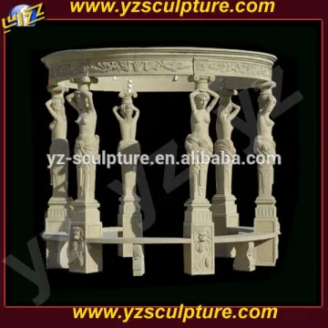 outdoor natural round stone gazebo for sale