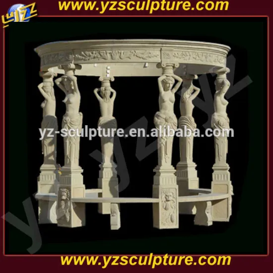 outdoor natural round stone gazebo for sale