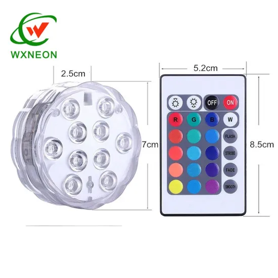 IP68 Fully Waterproof Submersible LED Pool Lights with Battery and Remote Control