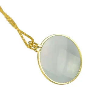 5X Round Magnifying Glass Pendant Loupe Necklace