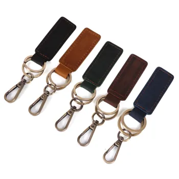 Customizable Personalized Cowhide Leather Keychains with Custom Logo or Name