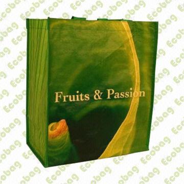 Woven Shopping Bag with 4-color Printing, Made of 100% PET, Suitable for Gifts/Promotional/Packing