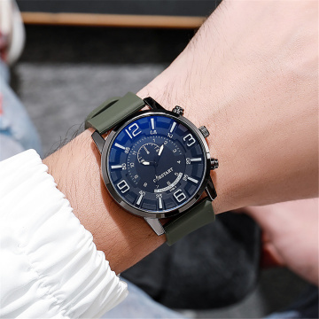 Business Quartz observa para homens silicone bandwatch