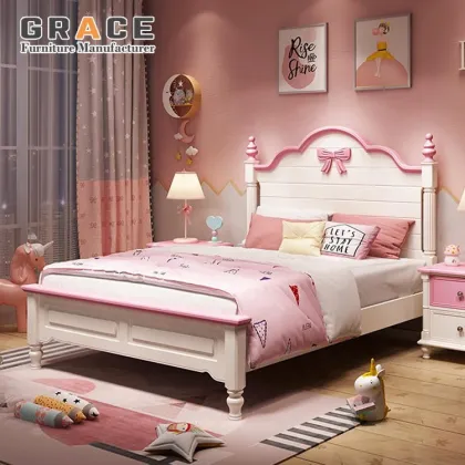 Princess Bed for Girls - Pink Kids Standard Children Bed
