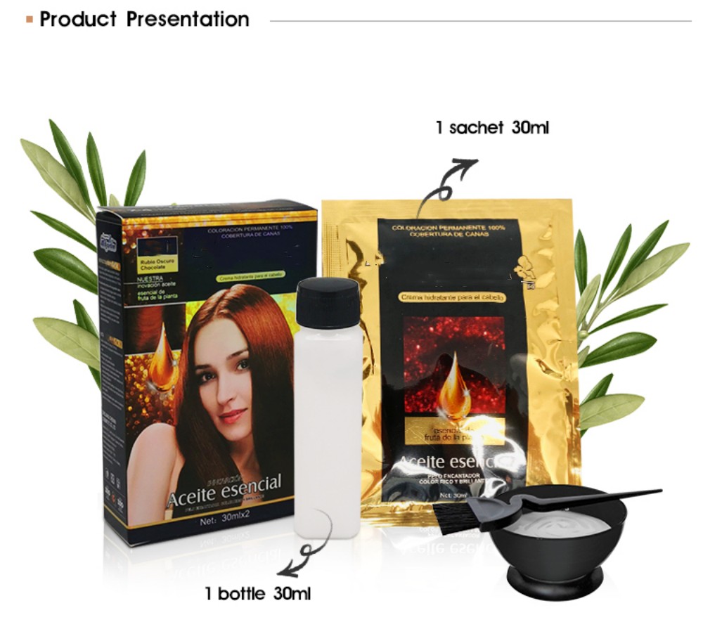 Uso del salón de productos de tinte para el cabello profesional