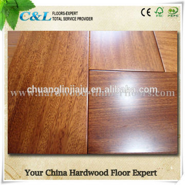 Anti-scratch Red stained iroko solid wood flooring hardwood flooring