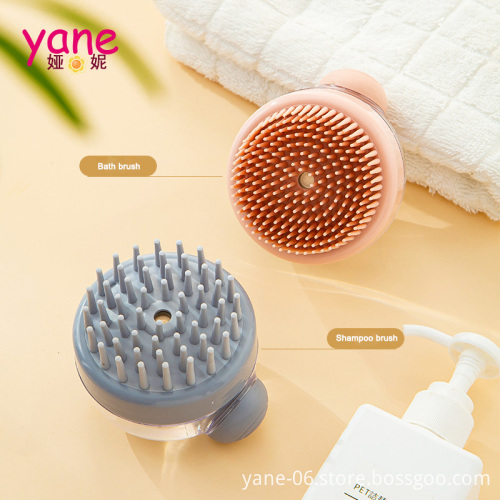 Hair Wash Brush with Liquid Silicone Massage Comb for Scalp Cleaning