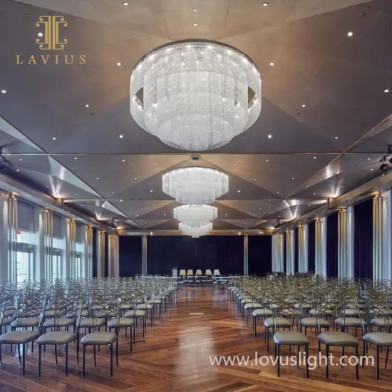 Banquet Hall Chandelier Large Customized Hotel Lobby Banquet Hall Crystal Chandelier Light Lighting Modern