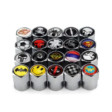 Custom Logo Air Valve Caps for Motorcycles - Aluminum Neo Chrome Skull Covers
