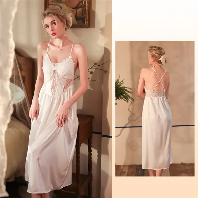 Women's Sexy Backless Silk Pajamas