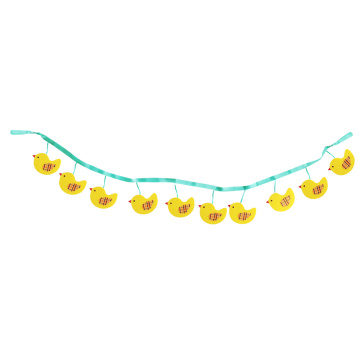 Easter yellow chick shape bunting banner