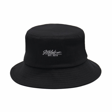 Black Cotton Bucket Hat met borduurlogo