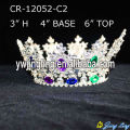 Coronas de desfile redondas rhinestone plateado plata