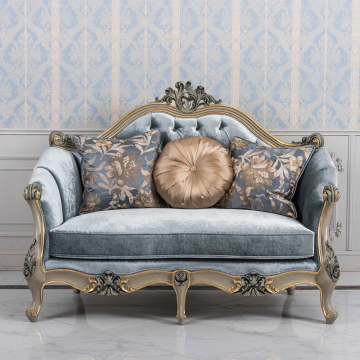 Exquisite Italian Rococo Handmade Shell Parquet Leather Sofa Set