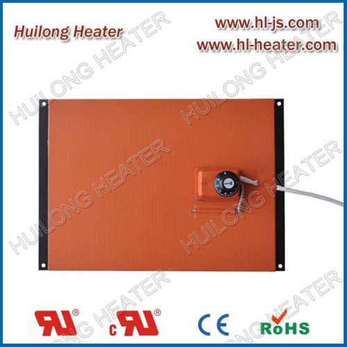 Silicone cabinet heater with thermostat