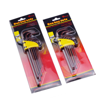 S2 Alloy 9PC Blister Card L Torx Key Wrench Set T10 T15 T20 T25 T27 T30 T40 T45 T50