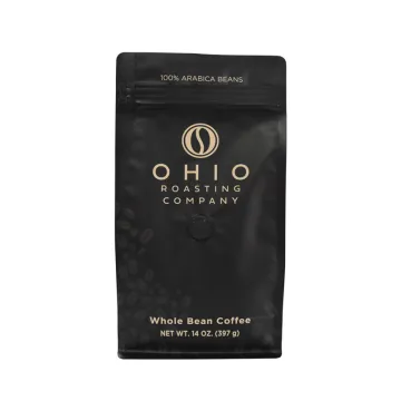 Stand Up Black Coffee Pouch Price With Valve