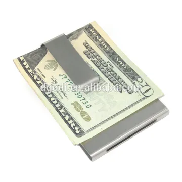 Hinged money clip credit card with coin holder
