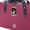 Leather Handle Luxury Wooden Wine Gift Box Custom