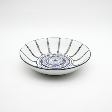 Tazón de arroz de cerámica de impresión de almohadilla