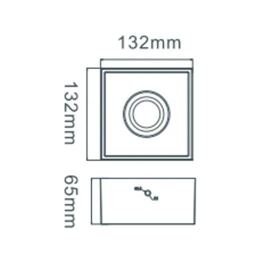 Square Downlight Ip44 Surface Mounted Downlight