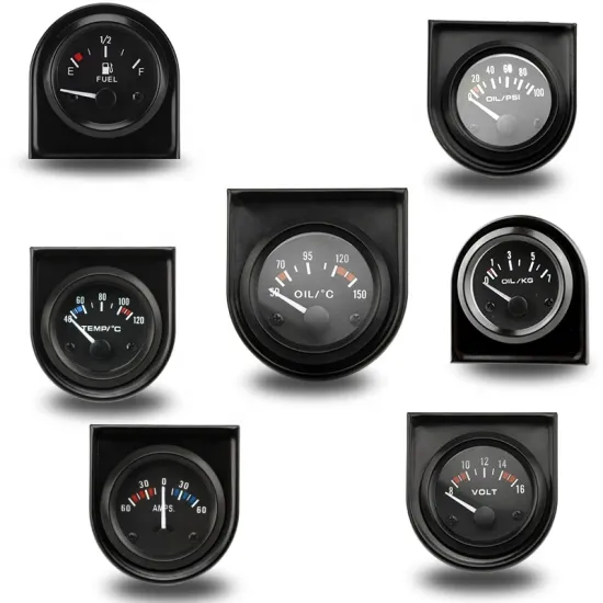 2.52MM Digital LED Water Oil Temp and Fuel Level Gauge with Sensor Adapter for 12V Cars