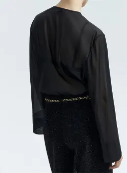 Round Necked Sheer Silk Shirt