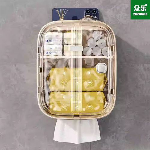 Duvara monte edilmiş su geçirmez tuvalet kağıdı havlu kutusu