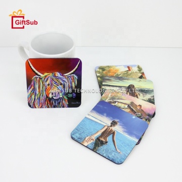 DIY Sublimation MDF Wood Coasters: Customizable Square Table Mats & Non-Slip Cup Holders
