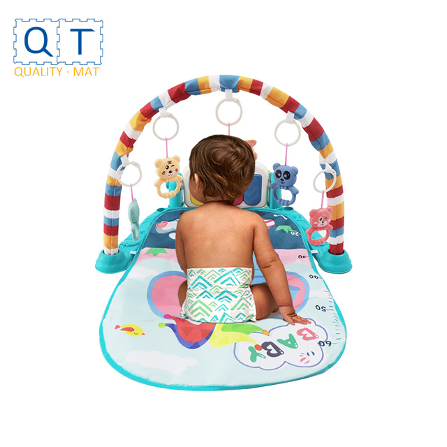 Exercise activity baby play mat with music key