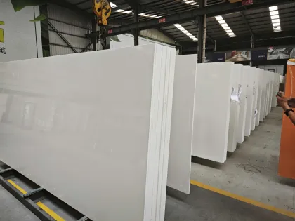 Customized Pure White Quartz Stone Slabs for Countertops and Vanity Tops