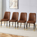 Brown Suede-like Velvet Dining Chair Set