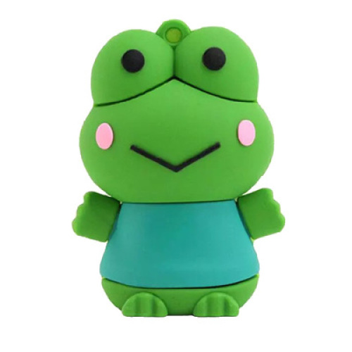 Pvc Usb Stick With Logo Green Cute Frog USB Flash Drive Manufactory