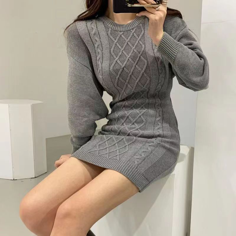 Women's Long Sleeve solid color Dress