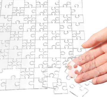 Laser Cut Acrylic 200 Piece Clear Jigsaw Puzzle - Brain Testing Game for Adults and Kids