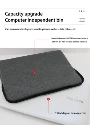 Laptop Sleeve Durable Laptop Case Shockproof 360 Protective Bag Computer Case