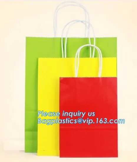 matt lamination paper gift bags for birthday gift, Kraft Paper Gift Bags With String, customized colorful paper gift bag