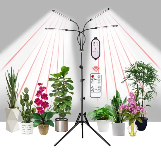 40W Standing LED Grow Lamp with 10 Dimmable Levels and Full Spectrum: Ideal for Indoor Plant Growth