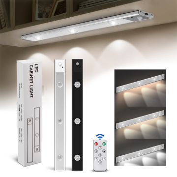 Silver Grille Spotlight: Φώτα ντουλάπας αισθητήρα αλουμινίου με τηλεχειριστήριο - 3 Χρώμα &amp; φωτεινότητα Dimmable