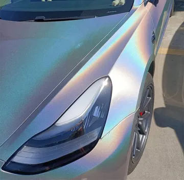 rainbow laser silver car vinyl wrap