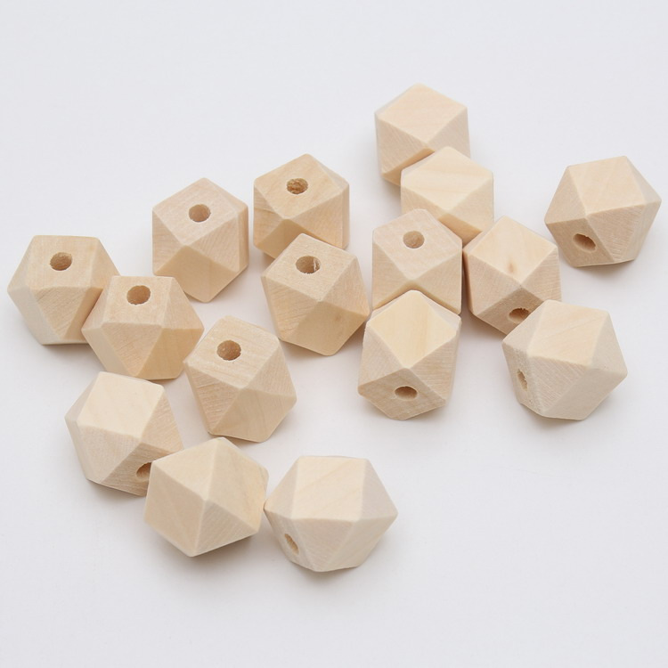 DIY Wood Beads Octagonal Faceted Beads10x10MM