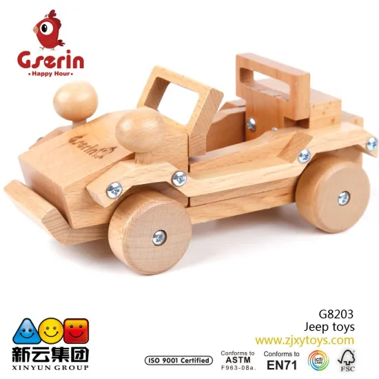 Wooden Disassembly and assembly JEEP toys