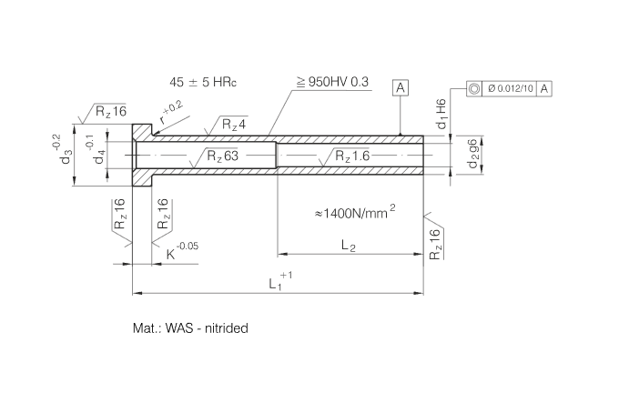 DIN16756 or ISO8405 Ejector Sleeves Nitrided