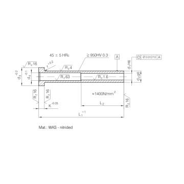 DIN16756 eller ISO8405 Ejektorhylsor Nitriderad