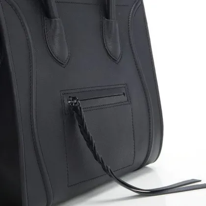 Phantom Black Soft Suede Leather Lining Celine Square Bag With11.8 * 11.1 * 9.5 Inches