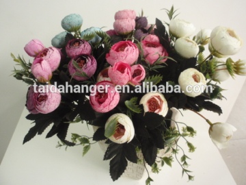 6 Heads Camellia Bud Silk Flower High Quality Fake Small Camellia Rose